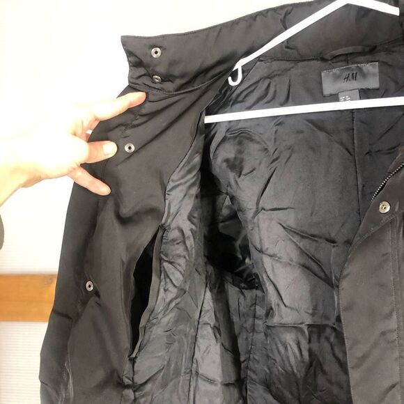H&m Black Satin Utility/Military Jacket Sz‎ Euro 46, US 36R (Small) - Picture 3 of 8